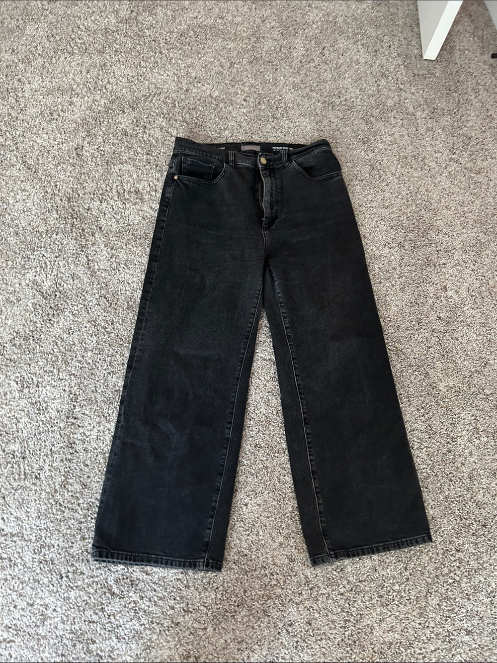 DL1961 Wide Leg Washed Black Women's Jeans Sz 29